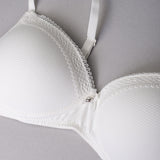 Reggiseno con coppe graduate senza ferretto in tessuto jacquard - BIANCO LATTE - 1876