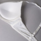 Reggiseno con coppe graduate senza ferretto in tessuto jacquard - BIANCO LATTE - 1876