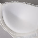 Reggiseno con coppe graduate senza ferretto in tessuto jacquard - BIANCO LATTE - 1876