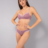 Reggiseno con coppe graduate senza ferretto in tessuto jacquard - MALVA - 1876