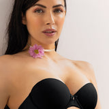 Reggiseno a fascia imbottito con ferretto in tessuto jacquard - NERO - 1880