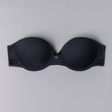 Reggiseno a fascia imbottito con ferretto in tessuto jacquard - NERO - 1880