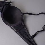 Reggiseno a fascia imbottito con ferretto in tessuto jacquard - NERO - 1880