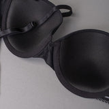 Reggiseno a fascia imbottito con ferretto in tessuto jacquard - NERO - 1880