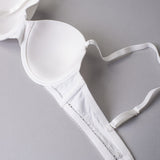 Reggiseno a fascia imbottito con ferretto in tessuto jacquard - BIANCO LATTE - 1880