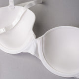 Reggiseno a fascia imbottito con ferretto in tessuto jacquard - BIANCO LATTE - 1880