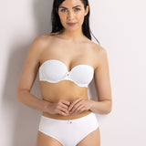 Reggiseno a fascia imbottito con ferretto in tessuto jacquard - BIANCO LATTE - 1880