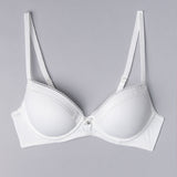 Reggiseno con coppe imbottite e ferretto in tessuto jacquard - BIANCO LATTE - 1882