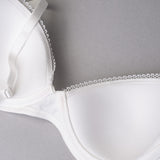 Reggiseno con coppe imbottite e ferretto in tessuto jacquard - BIANCO LATTE - 1882