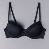 Reggiseno con coppe imbottite e ferretto in tessuto jacquard - NERO - 1882