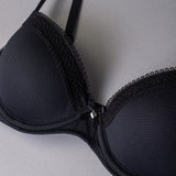Reggiseno con coppe imbottite e ferretto in tessuto jacquard - NERO - 1882