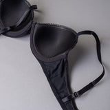 Reggiseno con coppe imbottite e ferretto in tessuto jacquard - NERO - 1882