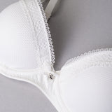 Reggiseno con coppe imbottite e ferretto in tessuto jacquard - BIANCO LATTE - 1882
