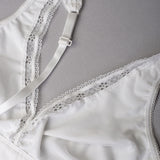 Reggiseno triangolo non imbottito senza ferretto in tessuto jacquard - BIANCO LATTE - 1886