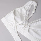 Reggiseno triangolo non imbottito senza ferretto in tessuto jacquard - BIANCO LATTE - 1886