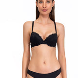 Push-up con coppe graduate e ferretto - NERO - 2444