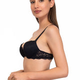 Push-up con coppe graduate e ferretto - NERO - 2444