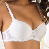 Reggiseno con coppe imbottite, ferretto e regolatore supplementare - BIANCO - 2452