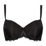 Reggiseno con coppe imbottite, ferretto e regolatore supplementare - NERO - 2452