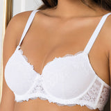 Reggiseno con coppe imbottite, ferretto e regolatore supplementare - BIANCO - 2454