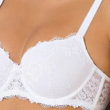 Reggiseno con coppe imbottite, ferretto e regolatore supplementare - BIANCO - 2454