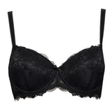 Reggiseno con coppe imbottite, ferretto e regolatore supplementare - NERO - 2454