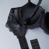 Reggiseno con coppe imbottite, ferretto e regolatore supplementare - NERO - 2454