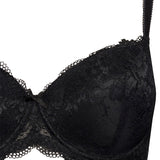 Reggiseno con coppe imbottite, ferretto e regolatore supplementare - NERO - 2454