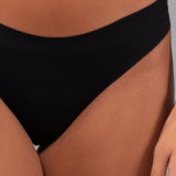 Slip taglio laser in cotone e pizzo - NERO - 5115