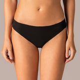 Brasiliana taglio laser in cotone e pizzo - NERO - 5117