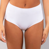 Slip alto taglio laser in cotone e pizzo - BIANCO - 5119