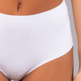 Slip alto taglio laser in cotone e pizzo - BIANCO - 5119