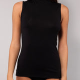 Lupetto Smanicato Collo Alto in Modal - NERO - 6006
