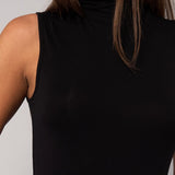 Lupetto Smanicato Collo Alto in Modal - NERO - 6006