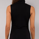 Lupetto Smanicato Collo Alto in Modal - NERO - 6006