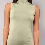 Lupetto Smanicato Collo Alto in Modal - VERDE MILITARE - 6006