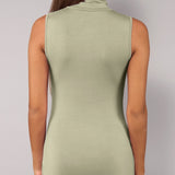 Lupetto Smanicato Collo Alto in Modal - VERDE MILITARE - 6006
