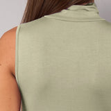 Lupetto Smanicato Collo Alto in Modal - VERDE MILITARE - 6006