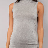 Lupetto Smanicato Collo Alto in Modal - GRIGIO MELANGE - 6006