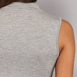 Lupetto Smanicato Collo Alto in Modal - GRIGIO MELANGE - 6006