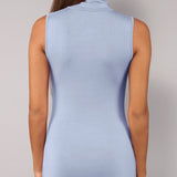 Lupetto Smanicato Collo Alto in Modal - DENIM - 6006