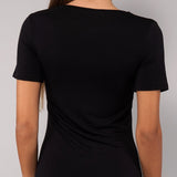 Maglia Manica Corta Scollo a V in Modal - NERO - 6008