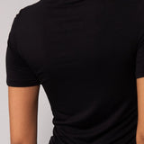 Maglia Manica Corta Scollo a V in Modal - NERO - 6008