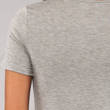 Maglia Manica Corta Scollo a V in Modal - GRIGIO MELANGE - 6008