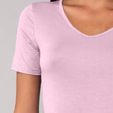 Maglia Manica Corta Scollo a V in Modal - MALVA - 6008