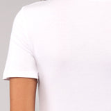 Maglia Manica Corta Scollo a V in Modal - MILK - 6008