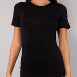 Maglia Manica Corta Girocollo in Modal - NERO - 6010