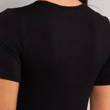 Maglia Manica Corta Girocollo in Modal - NERO - 6010