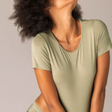 Maglia Manica Corta Girocollo in Modal - VERDE MILITARE - 6010