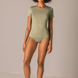 Maglia Manica Corta Girocollo in Modal - VERDE MILITARE - 6010